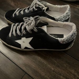 Golden Goose Black and Silver Sneakers